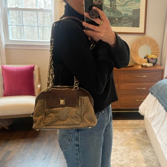 Olivia Harris Brown Leather Shoulder Bag - Picture 2 of 13